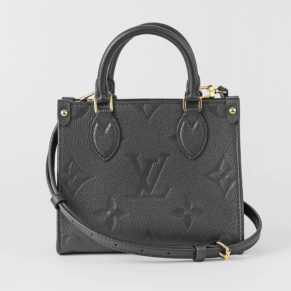 Louis Vuitton Monogram Empreinte OnTheGo Shoulder Bag Leather Black